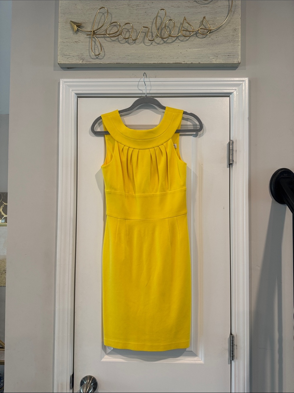 Trina Turk Bright Yellow V-Neck Sleeveless Sheath Dress